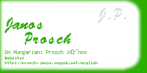 janos prosch business card